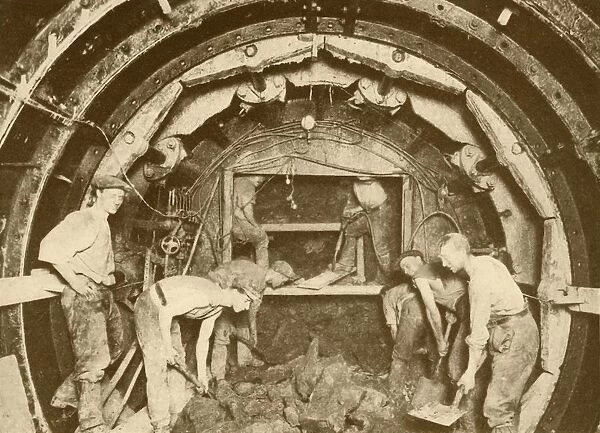 Tube Tunnel Excavation By Means of Greathead Boring Shield, c1930. Creator: Unknown