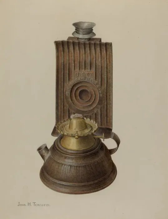 Framed Print : Tubular Hand Lamp, c. 1940. Creator: John H. Tercuzzi Framed Print : Tubular Hand Lamp, c. 1940. Creator: John H. Tercuzzi