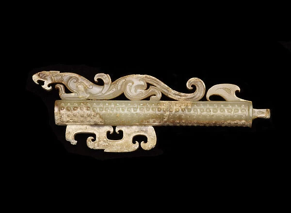 Tubular handle with feline, Eastern Zhou dynasty, 475-221 BCE. Creator: Unknown