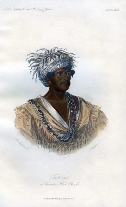 Framed Print : Tuch-ee, A Cherokee War Chief, 1848. Artist: Harris Framed Print : Tuch-ee, A Cherokee War Chief, 1848. Artist: Harris