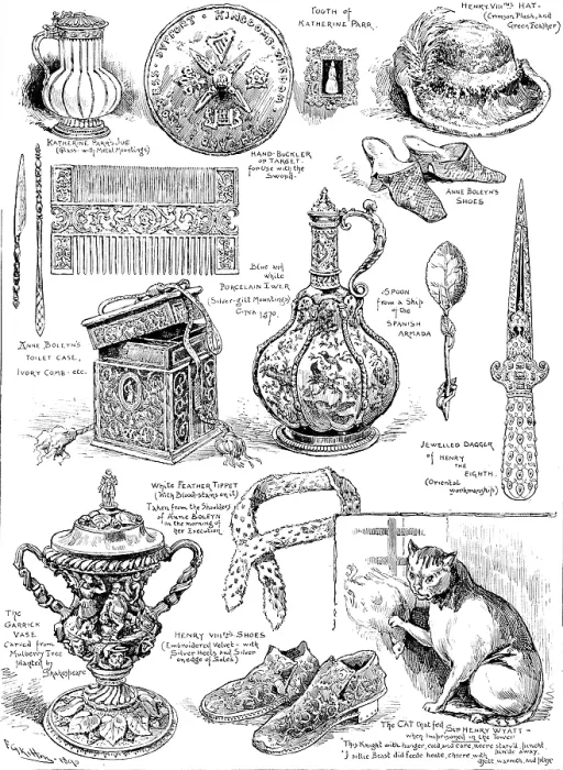 Framed Print : The Tudor Exhibition: relics of the sixteenth century, 1890. Creator: Frederick George Kitton Framed Print : The Tudor Exhibition: relics of the sixteenth century, 1890. Creator: Frederick George Kitton