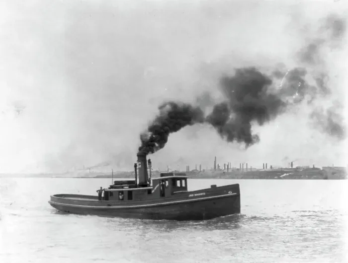Framed Print : A tug boat - Joe Harris, 1903. Creator: Frances Benjamin Johnston Framed Print : A tug boat - Joe Harris, 1903. Creator: Frances Benjamin Johnston