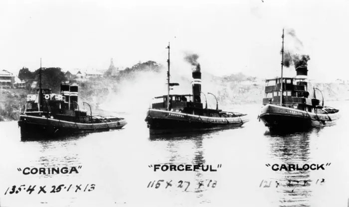 Framed Print : Tugboats: 'Coringa', 'Forceful', 'Carlock', c1910s. Creator: Unknown Framed Print : Tugboats: 'Coringa', 'Forceful', 'Carlock', c1910s. Creator: Unknown