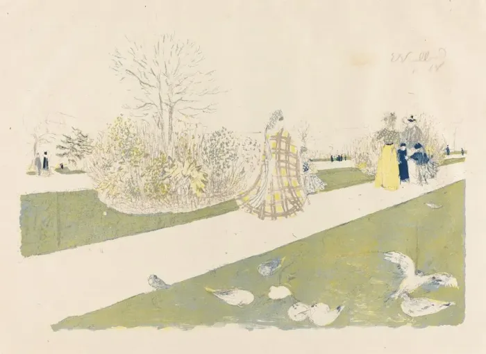 Framed Print : The Tuileries Garden (Le jardin des Tuileries), published 1896. Creator: Edouard Vuillard Framed Print : The Tuileries Garden (Le jardin des Tuileries), published 1896. Creator: Edouard Vuillard
