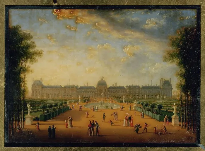 Framed Print : Tuileries Palace, seen from the gardens, current 1st arrondissement, 1818. Creator: Jean Francois Lebelle Framed Print : Tuileries Palace, seen from the gardens, current 1st arrondissement, 1818. Creator: Jean Francois Lebelle