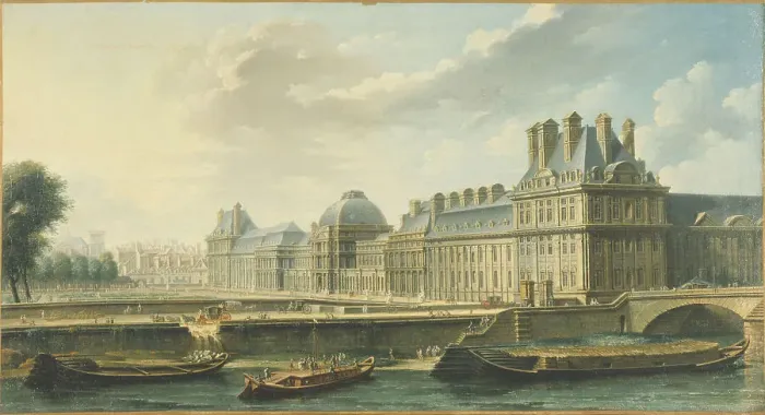 Framed Print : Tuileries Palace, seen from Quai d'Orsay, 1757. Creator: Nicolas Raguenet Framed Print : Tuileries Palace, seen from Quai d'Orsay, 1757. Creator: Nicolas Raguenet