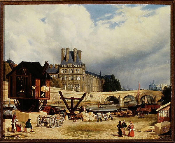 Tuileries and the Pont Royal, in 1843. Creator: Unknown