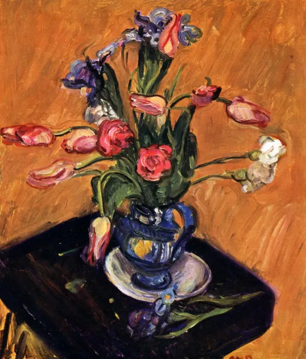 Framed Print : Tulip and Iris, 1929. Artist: Matthew Smith Framed Print : Tulip and Iris, 1929. Artist: Matthew Smith