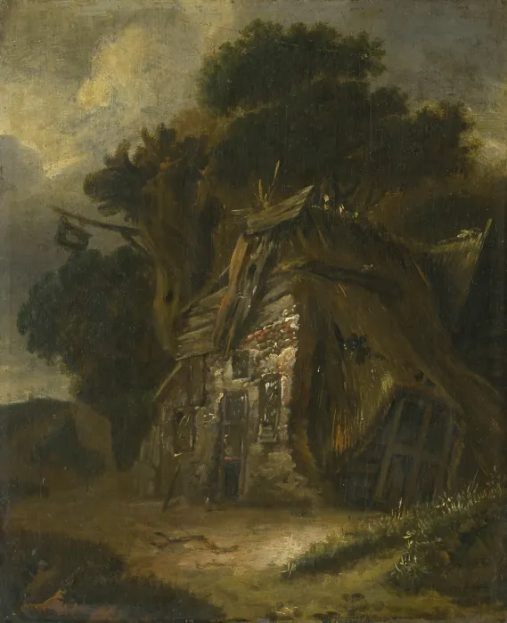 Framed Print : Tumbledown hut, 1660-1670. Creator: Follower of Cornelis Gerritsz. Decker Framed Print : Tumbledown hut, 1660-1670. Creator: Follower of Cornelis Gerritsz. Decker