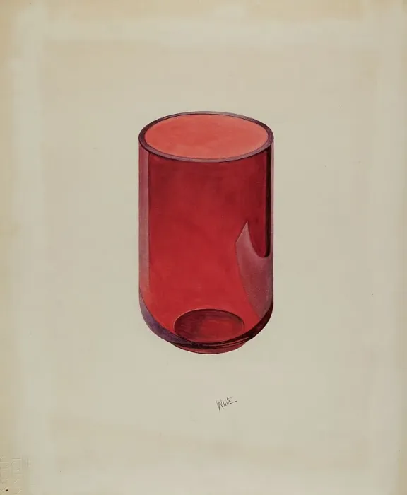 Framed Print : Tumbler (Ruby), c. 1936. Creator: Edward White Framed Print : Tumbler (Ruby), c. 1936. Creator: Edward White