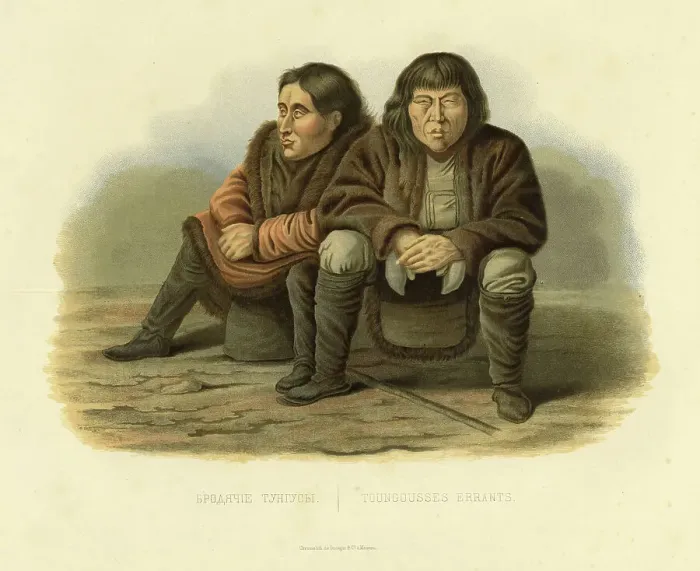 Framed Print : Tungus Vagrants, 1856. Creator: Ivan Dem'ianovich Bulychev Framed Print : Tungus Vagrants, 1856. Creator: Ivan Dem'ianovich Bulychev