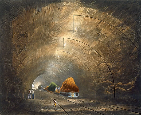 The Tunnel, Liverpool and Manchester Railway, 1833. Artist: Thomas Talbot Bury