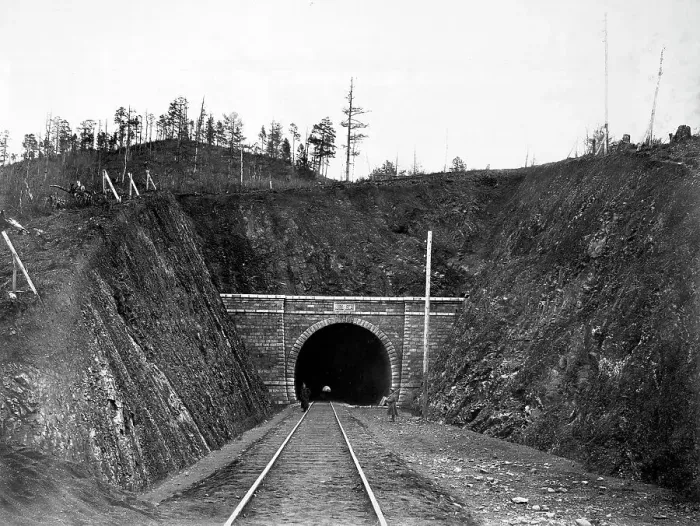 Framed Print : Tunnel Number 12 at Verst 36 with a Length of 365 Sazhens, 1900-1904. Creator: Unknown Framed Print : Tunnel Number 12 at Verst 36 with a Length of 365 Sazhens, 1900-1904. Creator: Unknown