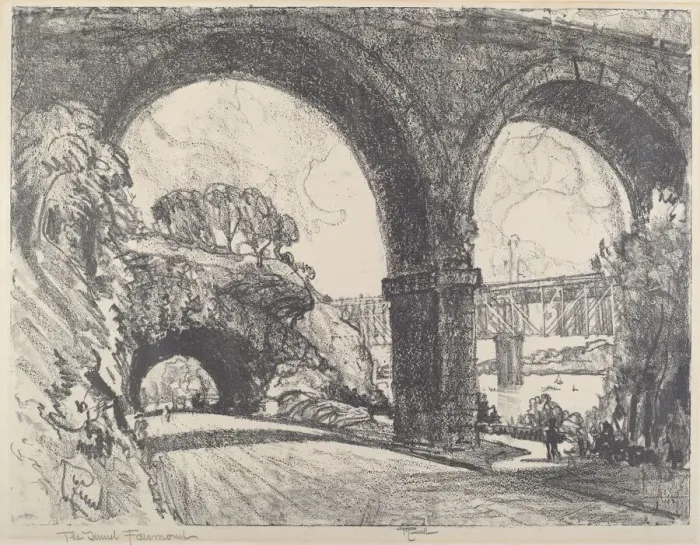 Framed Print : The Tunnel in the Park, 1912. Creator: Joseph Pennell Framed Print : The Tunnel in the Park, 1912. Creator: Joseph Pennell