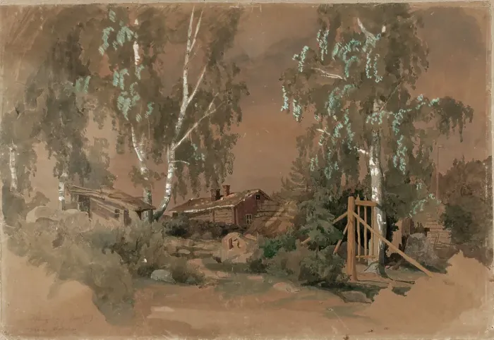 Framed Print : Tuomarinkyla, 1859. Creator: Werner Holmberg Framed Print : Tuomarinkyla, 1859. Creator: Werner Holmberg