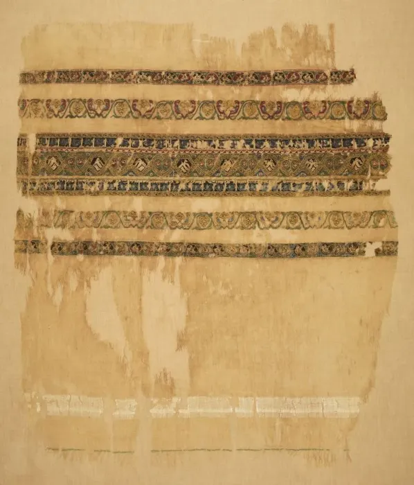 Framed Print : Turban or shawl end with tiraz and gold, 1094. Creator: Unknown Framed Print : Turban or shawl end with tiraz and gold, 1094. Creator: Unknown