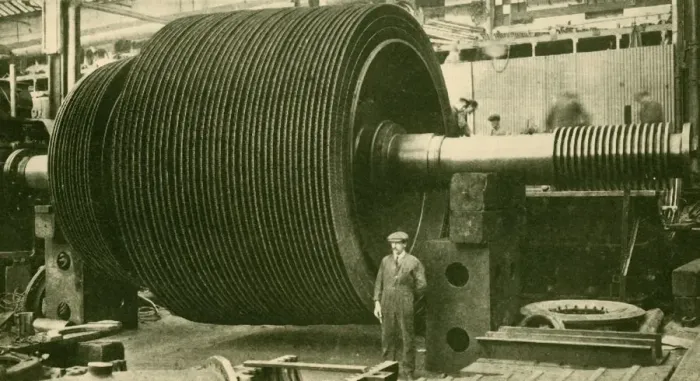 Framed Print : The Turbine Blading Without Casing, c1930. Creator: John Brown & Company Framed Print : The Turbine Blading Without Casing, c1930. Creator: John Brown & Company