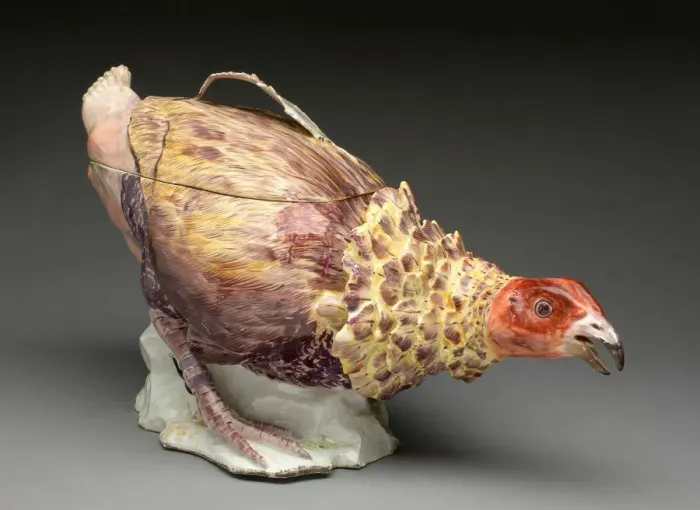 Framed Print : Tureen in the form of a Fighting Cock, Chelsea, c. 1755 Framed Print : Tureen in the form of a Fighting Cock, Chelsea, c. 1755
