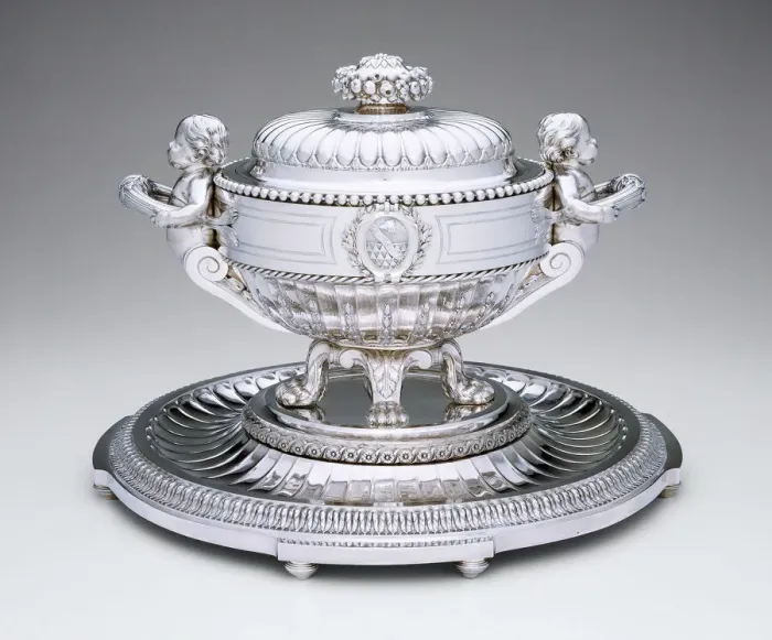 Framed Print : Tureen and Stand, France, 1773 / 74. Creators: Jean-Francoise Dapcher Framed Print : Tureen and Stand, France, 1773 / 74. Creators: Jean-Francoise Dapcher