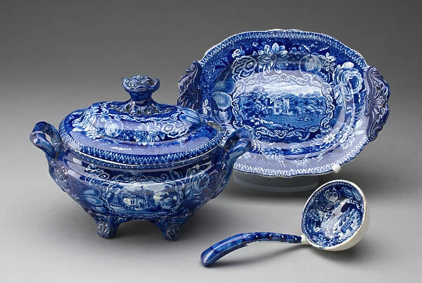 Tureen with Stand and Ladle, Staffordshire, Mid 19th century