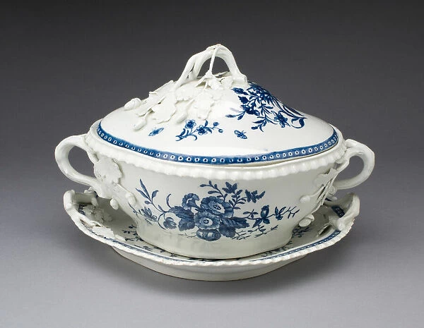Tureen and Stand, Worcester, c. 1770. Creator: Royal Worcester
