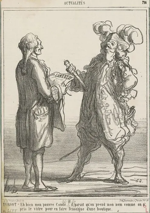 Framed Print : Turgot -- Eh bien mon pauvre condé... 19th century. Creator: Honore Daumier Framed Print : Turgot -- Eh bien mon pauvre condé... 19th century. Creator: Honore Daumier
