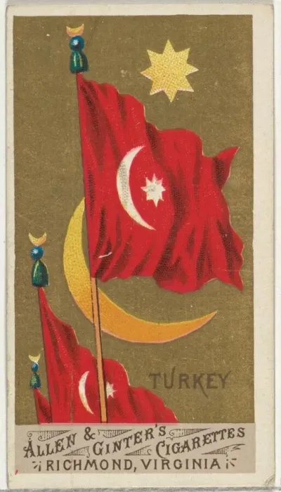 Framed Print : Turkey, from Flags of All Nations, Series 1 (N9) for Allen & Ginter Cigarettes Brands Framed Print : Turkey, from Flags of All Nations, Series 1 (N9) for Allen & Ginter Cigarettes Brands
