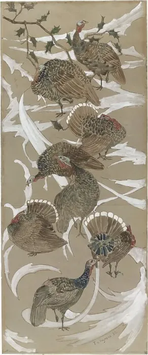 Framed Print : Eight turkeys, 1892. Creator: Theo van Hoytema Framed Print : Eight turkeys, 1892. Creator: Theo van Hoytema