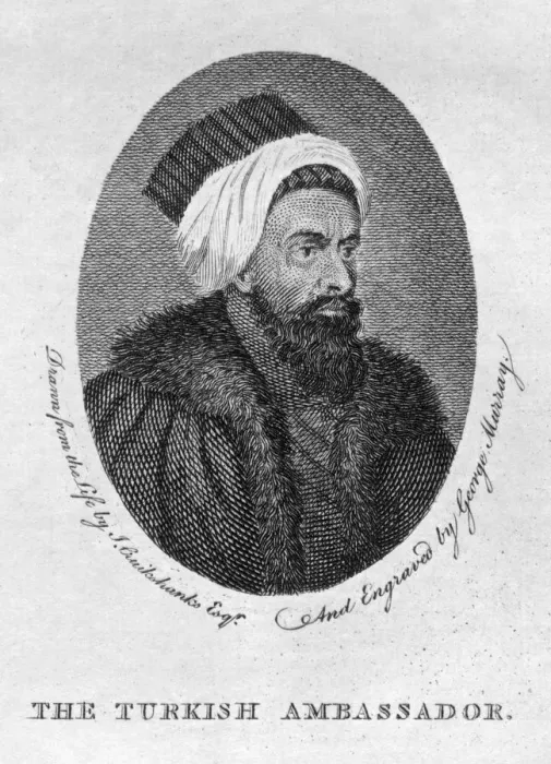 Framed Print : The Turkish Ambassador, 1794. Artist: George Murray Framed Print : The Turkish Ambassador, 1794. Artist: George Murray