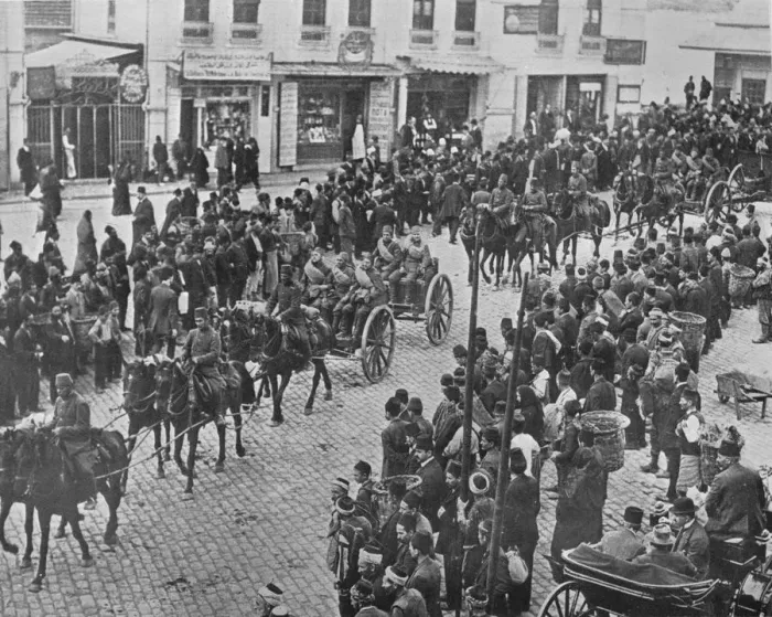 Framed Print : Turkish artillery leaving Constantinople on active service, 1915 Framed Print : Turkish artillery leaving Constantinople on active service, 1915