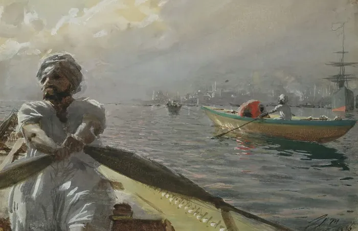Framed Print : Turkish Boatman in the Constantinople Harbour, 1886. Creator: Anders Leonard Zorn Framed Print : Turkish Boatman in the Constantinople Harbour, 1886. Creator: Anders Leonard Zorn