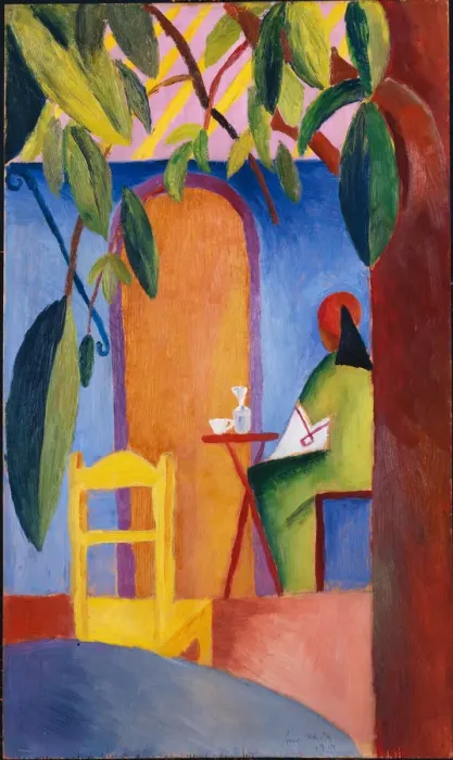 Framed Print : Turkish Cafe. Artist: Macke, August (1887-1914) Framed Print : Turkish Cafe. Artist: Macke, August (1887-1914)