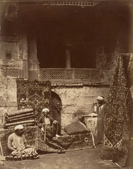 Framed Print : Turkish Carpet Bazaar, Cairo, ca. 1880. Creator: Unknown Framed Print : Turkish Carpet Bazaar, Cairo, ca. 1880. Creator: Unknown