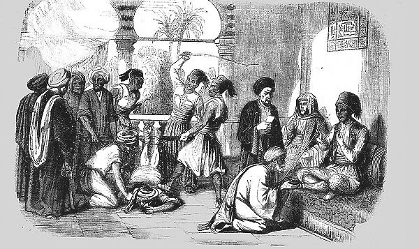A Turkish Court of Justice; The Bastinado, 1854. Creator: Unknown
