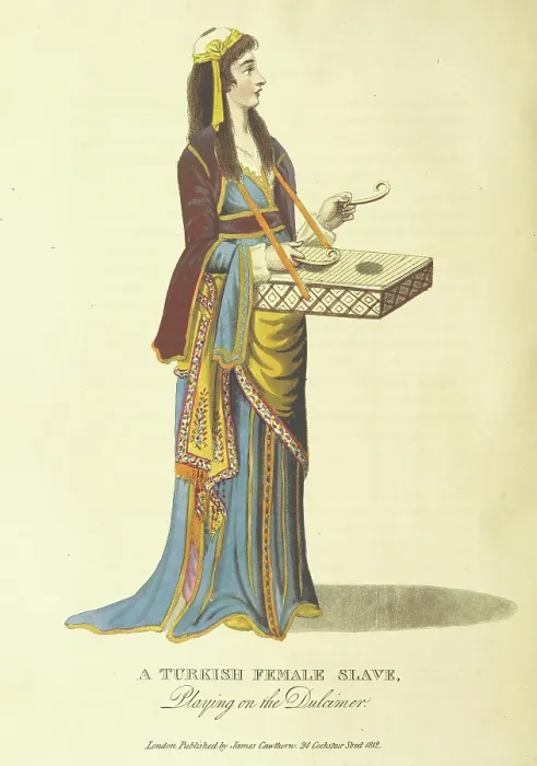 Framed Print : A Turkish Female Slave, Playing on the Dulcimer, 1813. Creator: Unknown Framed Print : A Turkish Female Slave, Playing on the Dulcimer, 1813. Creator: Unknown