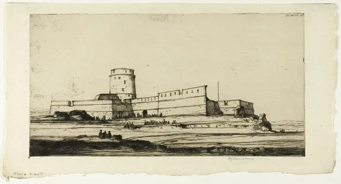 Framed Print : The Turkish Fort, 1909. Creator: David Young Cameron Framed Print : The Turkish Fort, 1909. Creator: David Young Cameron
