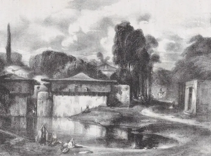 Framed Print : Turkish Landscape, 1823-60. Creator: Auguste Bouquet Framed Print : Turkish Landscape, 1823-60. Creator: Auguste Bouquet