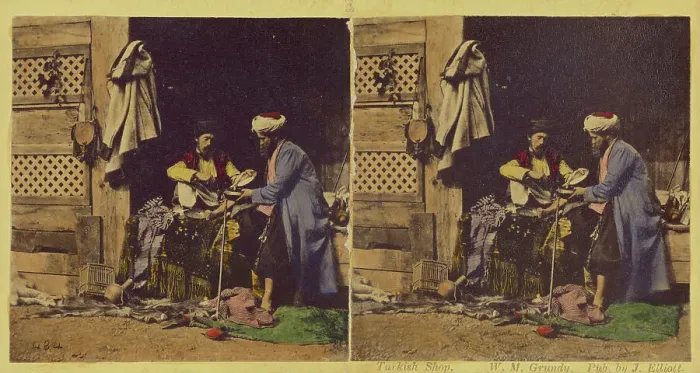 Framed Print : Turkish Shop. 1857-1859. Creator: William Morris Grundy Framed Print : Turkish Shop. 1857-1859. Creator: William Morris Grundy