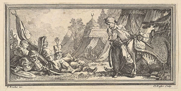Turkish Soldiers Resting, 1746-47. Creator: Claude Augustin Duflos le Jeune