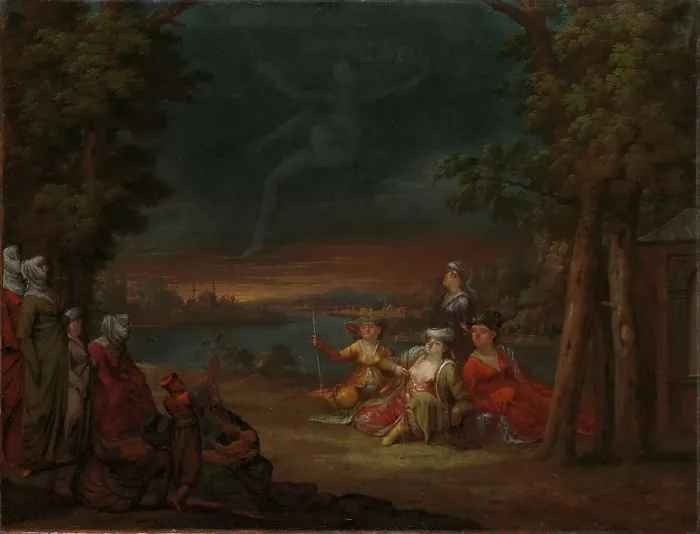 Framed Print : Turkish Women in the Countryside near Istanbul, c.1720-c.1737. Creator: Jean Baptiste Vanmour Framed Print : Turkish Women in the Countryside near Istanbul, c.1720-c.1737. Creator: Jean Baptiste Vanmour