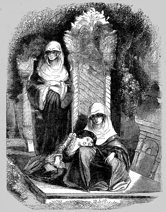 Framed Print : Turkish Women at a Tomb, 1854. Creator: Unknown Framed Print : Turkish Women at a Tomb, 1854. Creator: Unknown