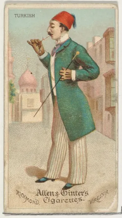 Framed Print : Turkish, from Worlds Dudes series (N31) for Allen & Ginter Cigarettes, 1888 Framed Print : Turkish, from Worlds Dudes series (N31) for Allen & Ginter Cigarettes, 1888