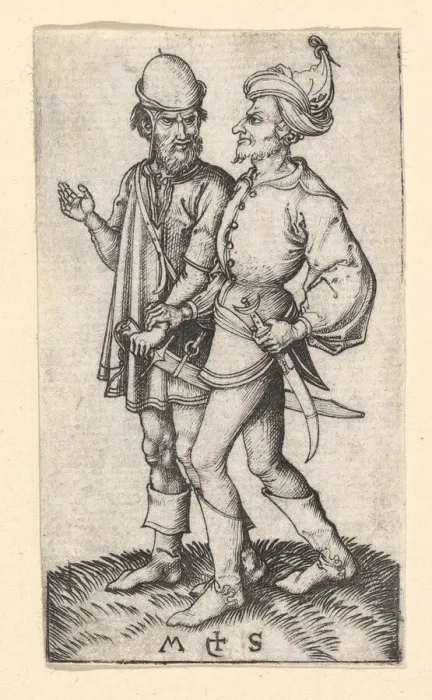 Framed Print : Two Turks, ca. 1435-1491. Creator: Martin Schongauer Framed Print : Two Turks, ca. 1435-1491. Creator: Martin Schongauer