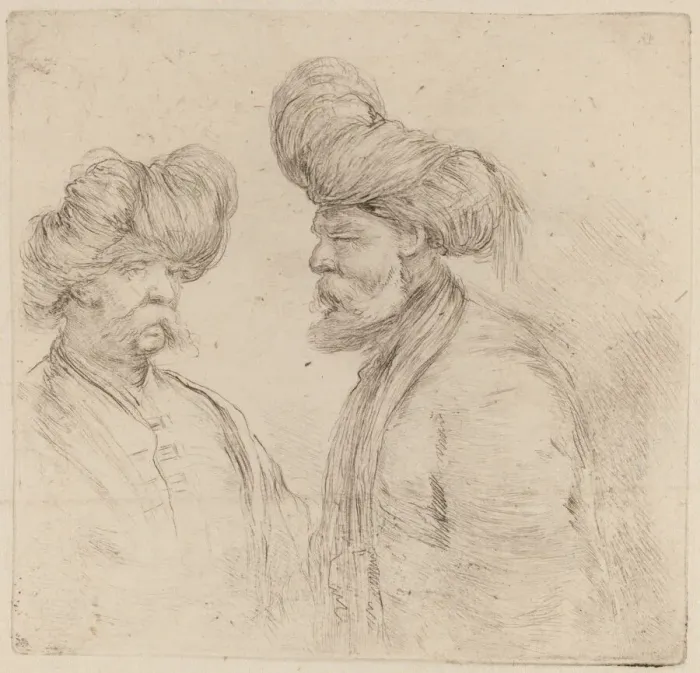 Framed Print : Two Turks. Creator: Stefano della Bella Framed Print : Two Turks. Creator: Stefano della Bella