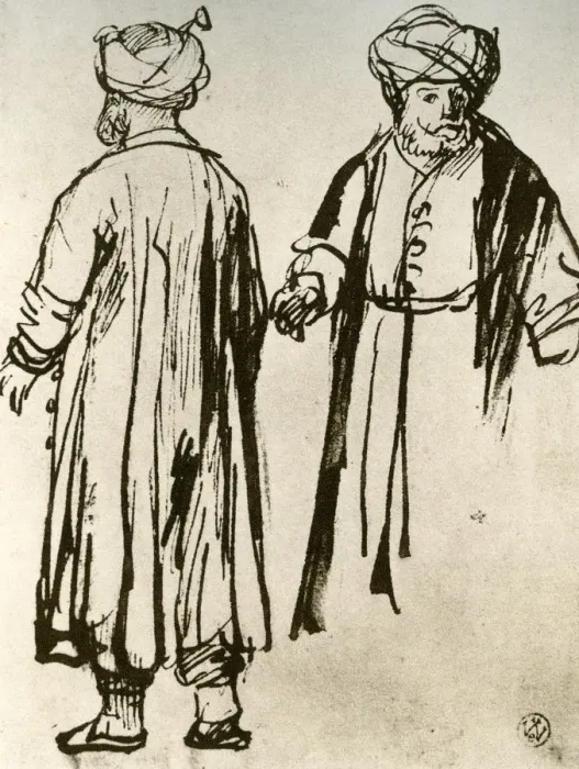 Framed Print : Two Turks Walking, 1913. Artist: Rembrandt Harmensz van Rijn Framed Print : Two Turks Walking, 1913. Artist: Rembrandt Harmensz van Rijn
