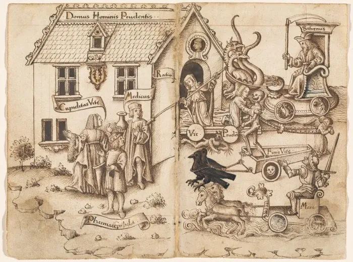 Framed Print : Do Not Turn Back When You Arrive at the End [fol. 26 verso  /  27 recto], 1512  /  1514