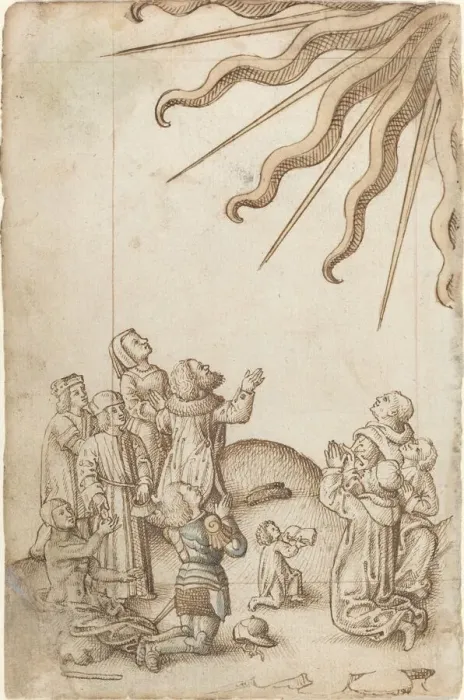 Framed Print : Turn Your Body as You Worship [fol. 37 verso], c. 1512  /  1515. Creator: Unknown