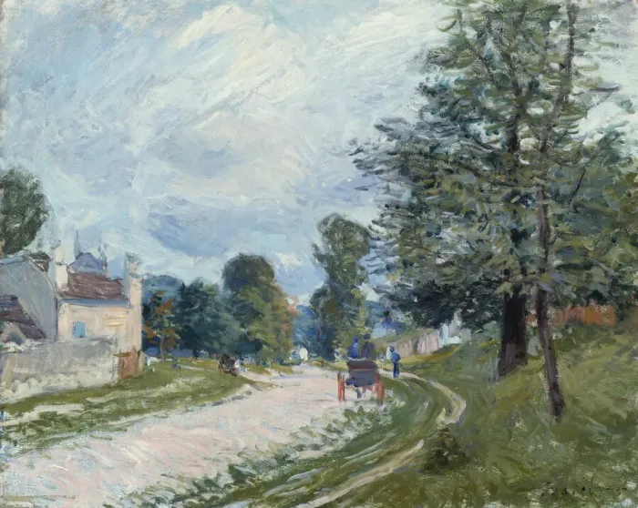 Framed Print : A Turn in the Road, 1873. Creator: Alfred Sisley Framed Print : A Turn in the Road, 1873. Creator: Alfred Sisley