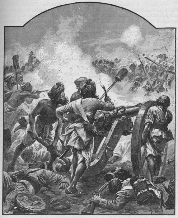 Framed Print : Turned Them Round And Poured Grape and Chain-Shot Into The Rear Of The Victorious British, 1902. Artist: AP Framed Print : Turned Them Round And Poured Grape and Chain-Shot Into The Rear Of The Victorious British, 1902. Artist: AP