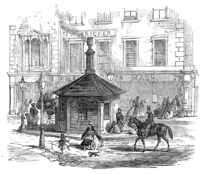 Framed Print : Turnpike-gates in and near London just demolished: Notting-hill Gate, 1864. Creator: Unknown Framed Print : Turnpike-gates in and near London just demolished: Notting-hill Gate, 1864. Creator: Unknown